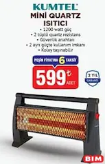 KUMTEL MİNİ QUARTZ ISITICI 1200 W fiyat ve kampanya bilgisi
